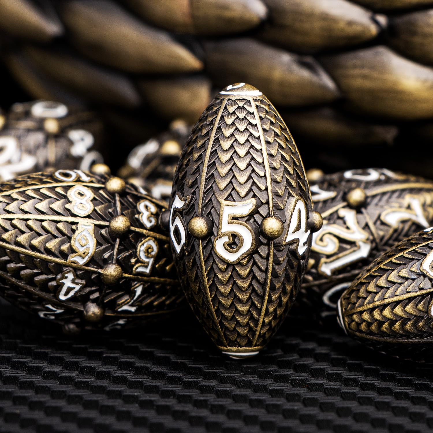 ARUOHHA DND Metal Dragons Dice Bronze Dragon Egg Dice with Rotating Dragon Egg Shell - Image 2