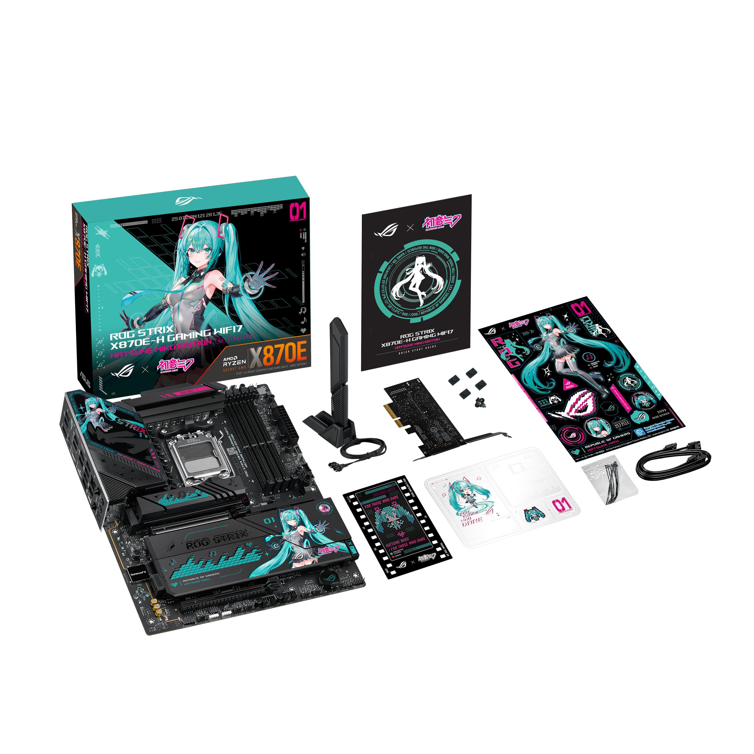 ASUS ROG Strix X870E-H Gaming WIFI7 Mainboard Sockel AMD AM5 (ATX, DDR5, WiFi 7, 4X M.2, PCIe 5.0, 2X USB4, PCIe Slot Q-Release, Aura Sync)