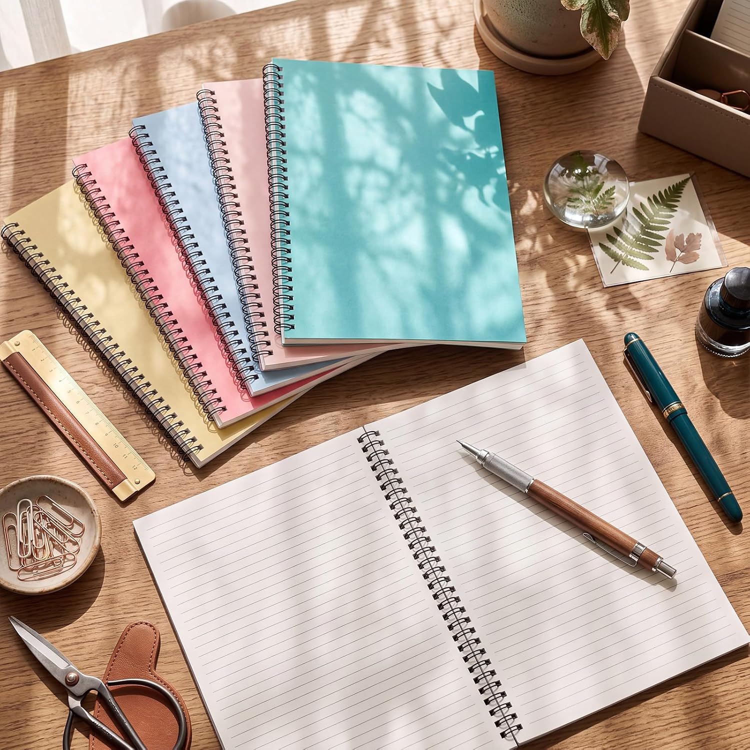Fuutreo 6 Pack Spiral Notebook 10.5x7.45 Notebook,Artistic Color,Bright image 4