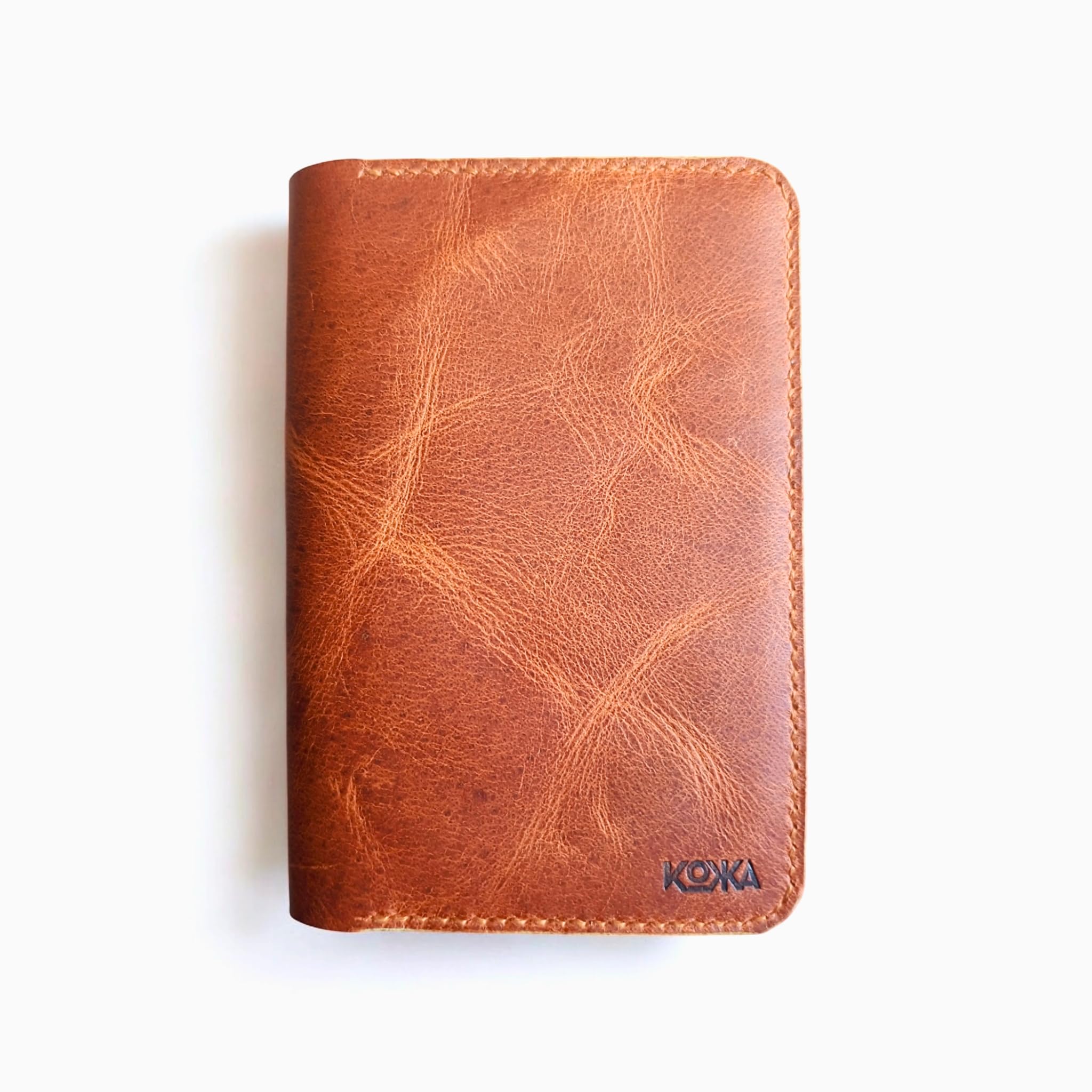 Handcrafted Full Grain Leather Passport Cover – Hand Stitched Brown Wallet with Minimalist Design – Durable & Stylish Travel Accessory-image-7