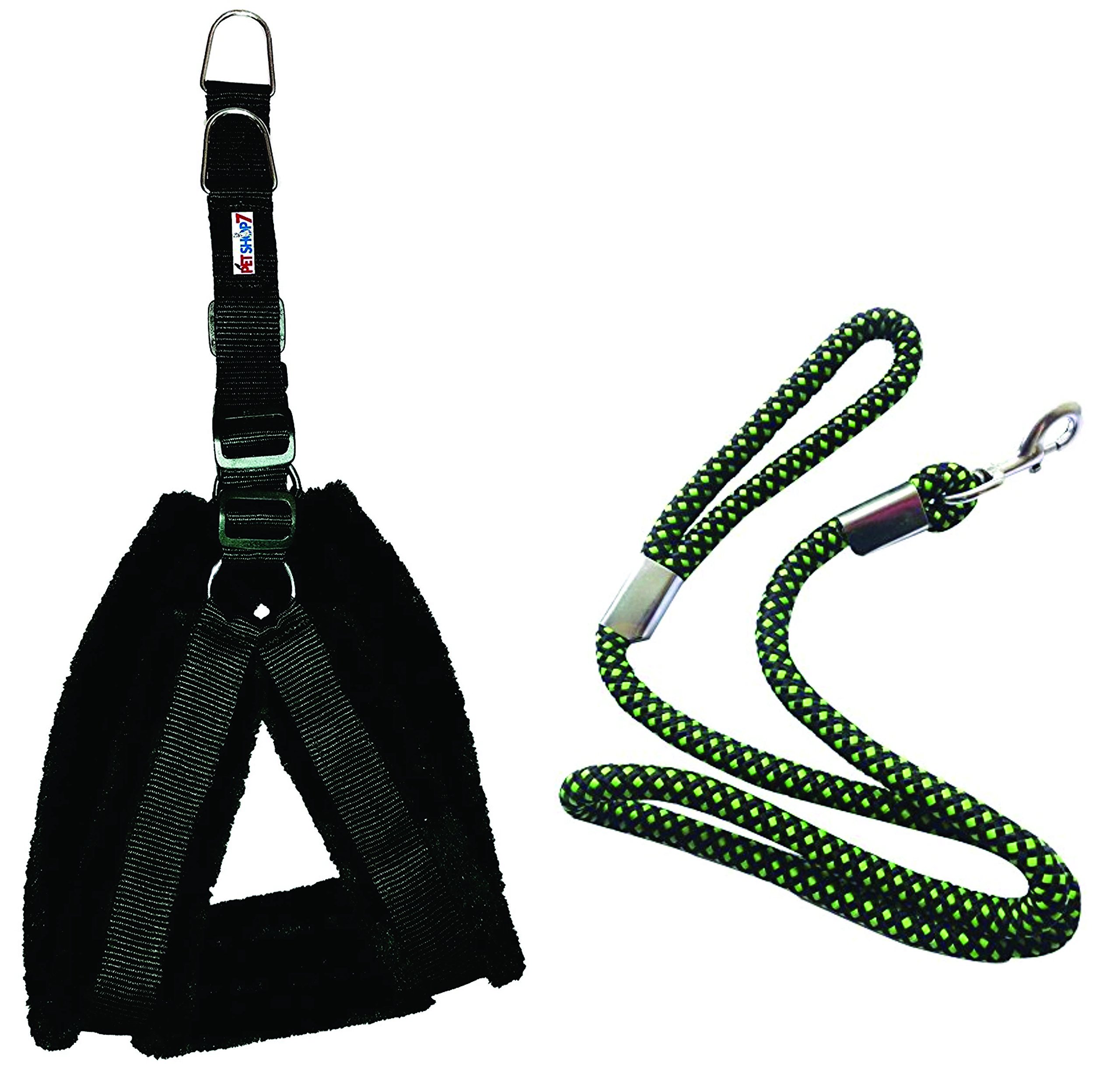 Skora Nylon Padded Black Adjustable Dog Harness & Dog Leash Rope 1.25 Inch for Large Pet (Chest Size : 33-42 (B078MHJ77L) Amazon Price History, Amazon Price Tracker