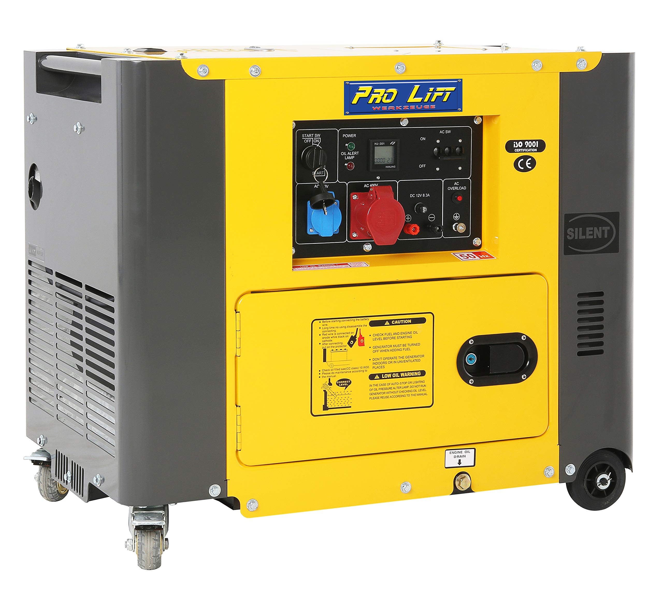 Silent Notstromaggregat 5500W 230V + 400V Stromerzeuger 4-Takt-Dieselmotor Stromaggregat luftgekühlt Starkstrom Eletro-Starter Generator leise Diesel Notstromaggregat 5,5kW