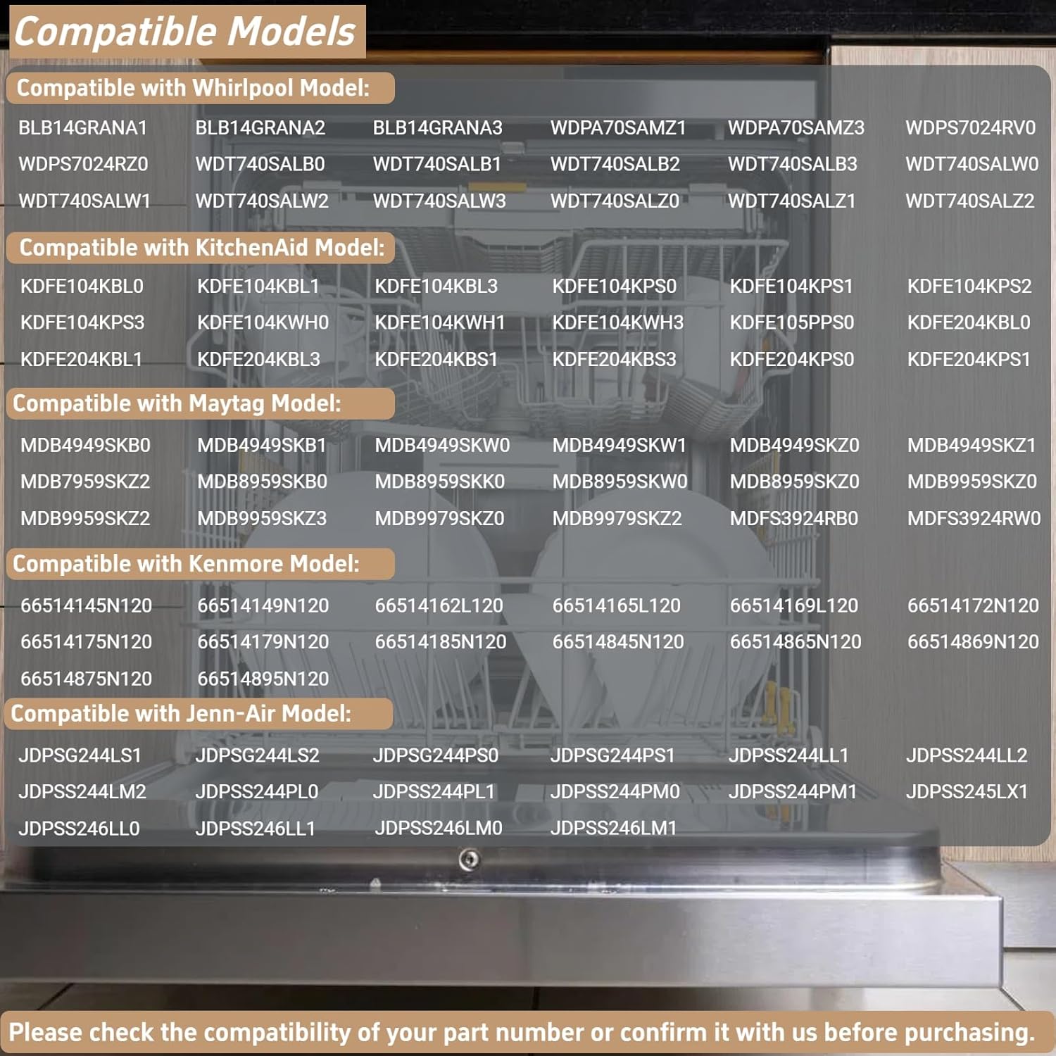 W11537778 Dishwasher Heating Element Replacement for W11412298 W11536143 W11536777 W11537777 W11047695 Fit for Whirlpool WDPA70SAMZ1 WDT750SAKW3 KDFE104KBL0