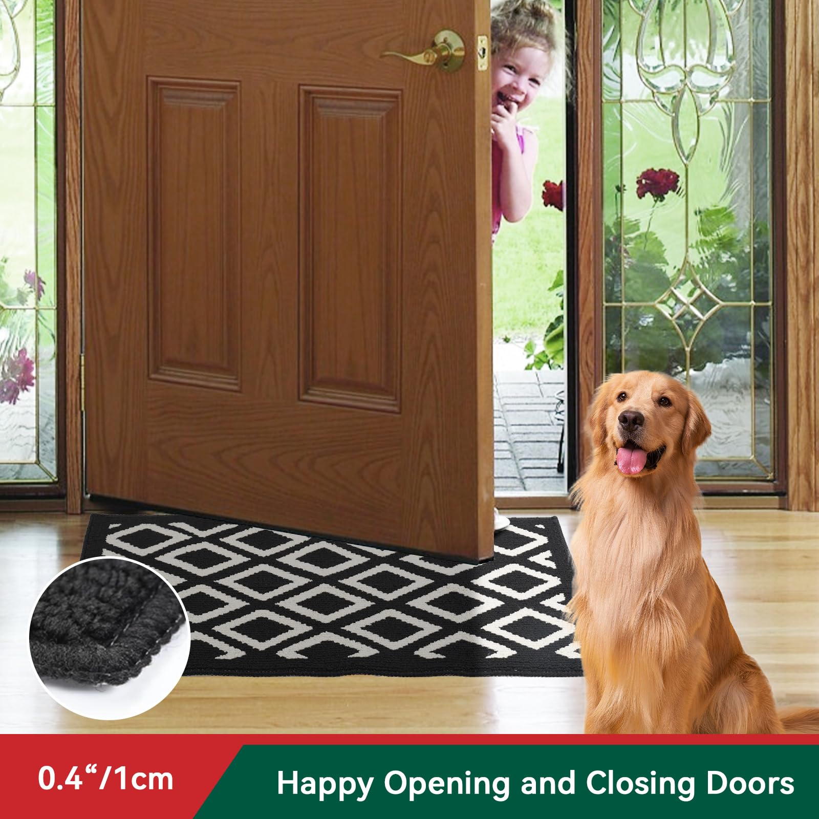 FCSDETAIL Paillasson Attrape-Poussière 50 X 80 Cm, Tapis De Sol Antidérapant Lavable En Machine, Tapis D'Entrée Avec Microfibres Douces Absorbantes Pour Chien, Entrée, Porte Et Couloir