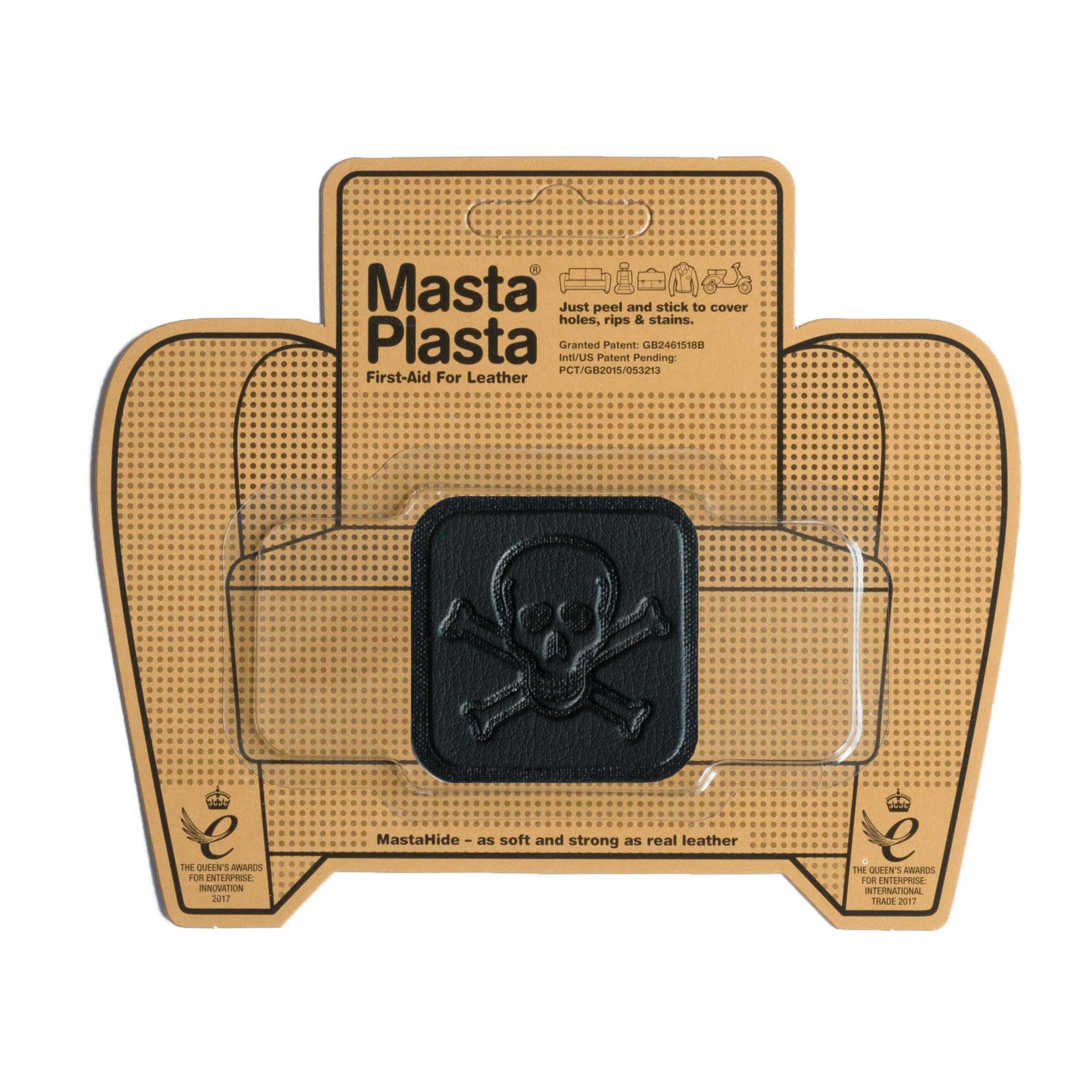 Pirate Plasta Petit modèle Noir 50 x 50 mm pour réparation et fixation noire