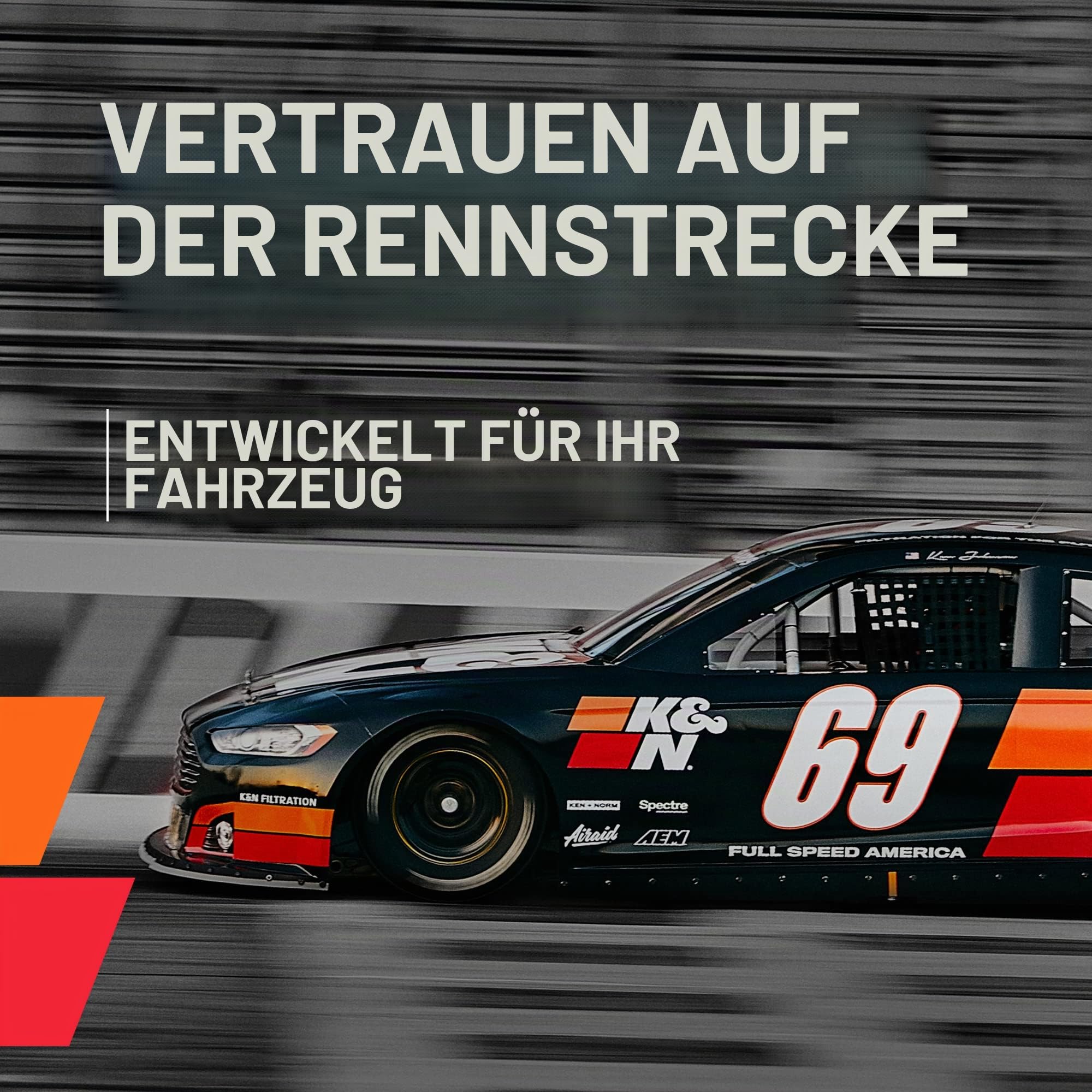 K&N E-0661 Waschbarer und wiederverwendbarer KFZ Tauschluftfilter, Rot