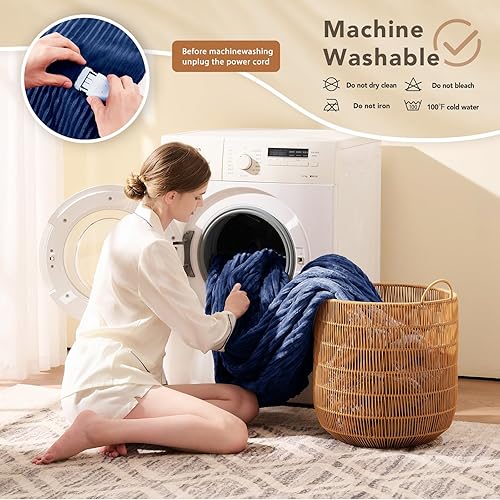 Vista 138 de Homemate Manta térmica eléctrica de 50 x 60 pulgadas, manta térmica de 1/2/4/6/8 horas de apagado automático, 10 niveles de calor, protección contra