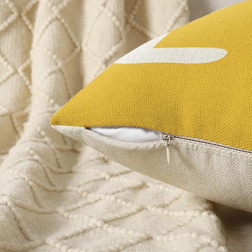 Miniatura 4 de YCOLL Juego de 4 fundas de almohada de granja de 20 x 20 pulgadas, fundas de almohada decorativas de lino rústico, fundas de cojín cuadradas para