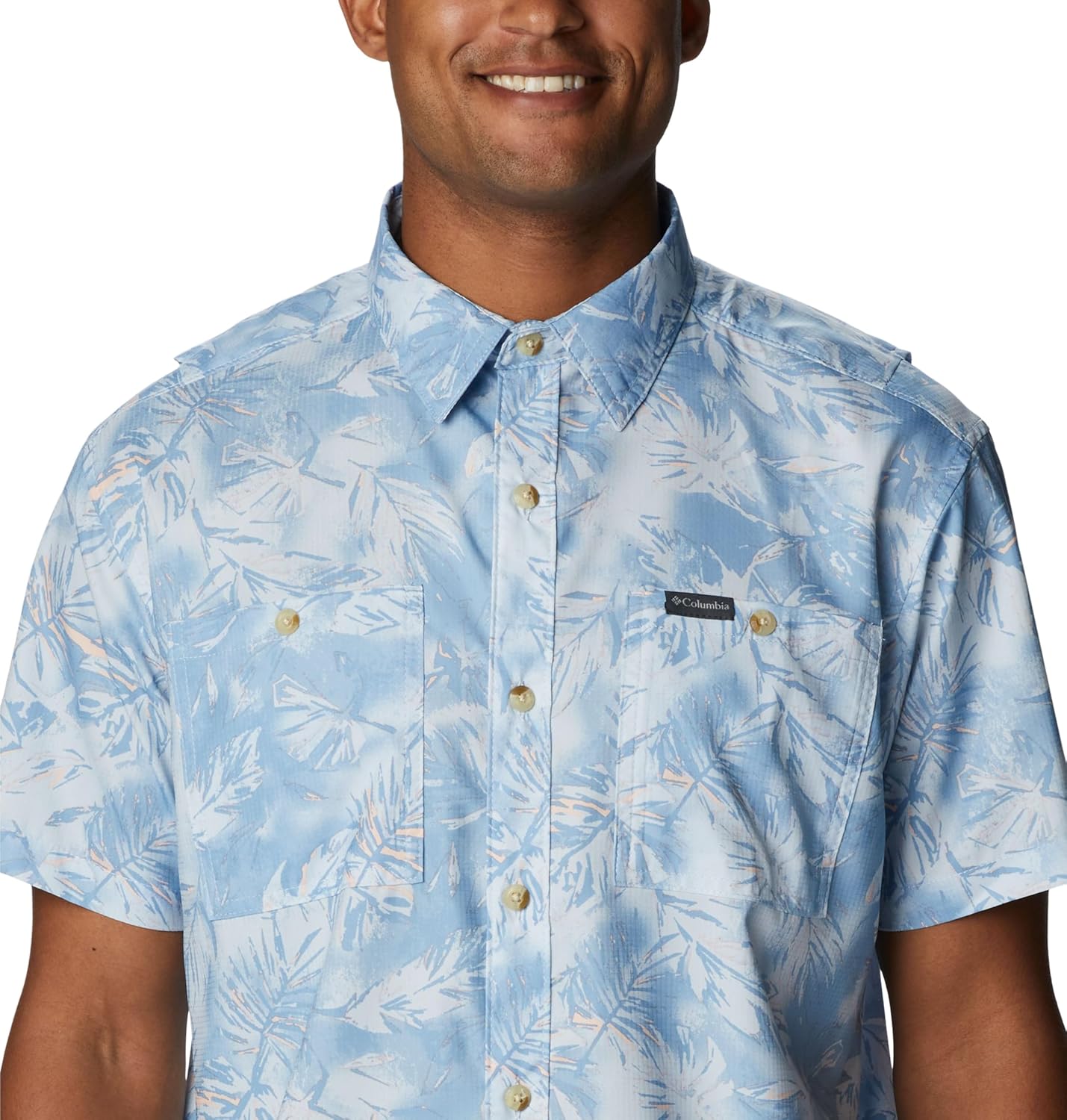Columbia Mens Utilizer Printed Woven Short Sleeve