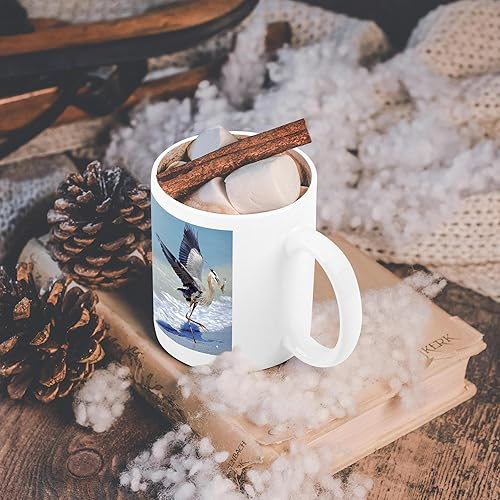 Miniatura 6 de 3dRose Florida, Captiva Island Blue Heron Bird-Us10 Bja0183-Jaynes Gallery - Taza de cerámica, 11 onzas, color blanco