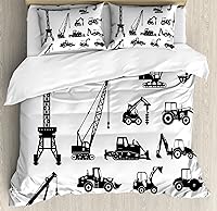 Vista 106 de Ambesonne Juego de funda de edredón de baloncesto, silueta de jugador de baloncesto, promoción de campeonato de competencia de atleta, juego de ropa