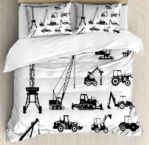 Miniatura 106 de Ambesonne Juego de funda de edredón de baloncesto, silueta de jugador de baloncesto, promoción de campeonato de competencia de atleta, juego de ropa