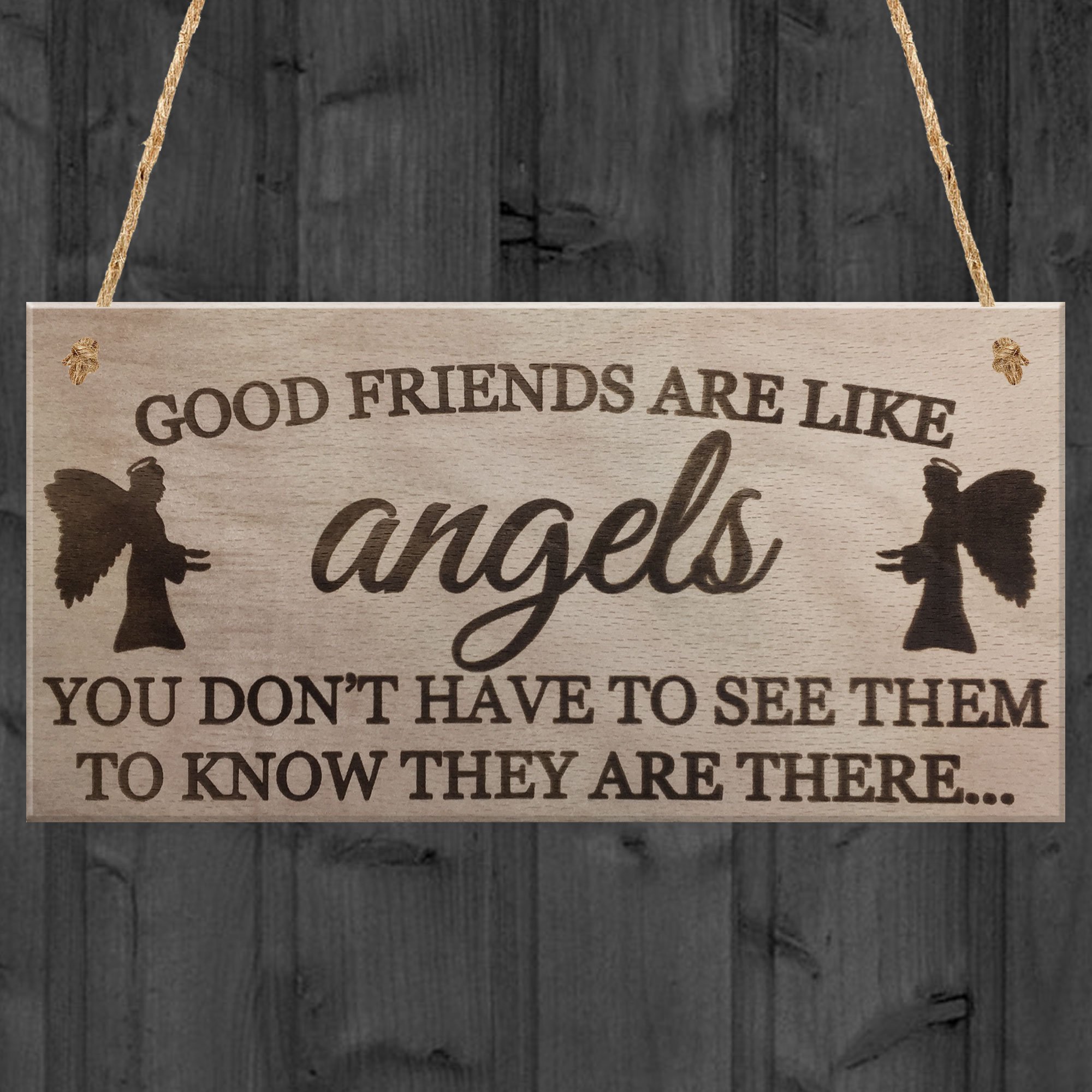 Red Ocean Good Friends Are Like Angels Friendship Gift Hanging Plaque Best Friend Sign
