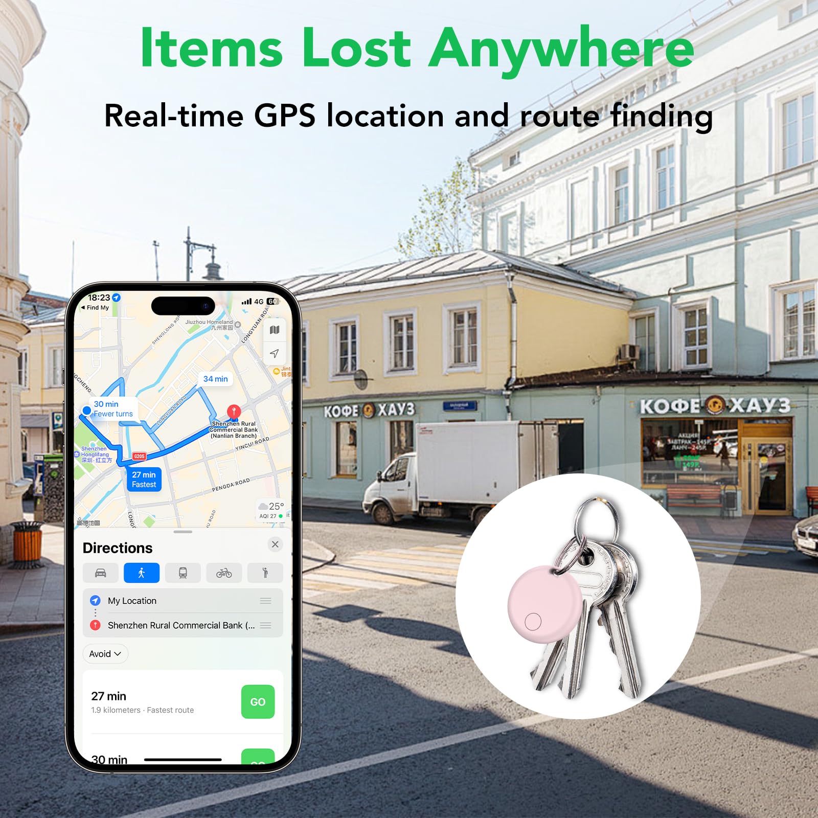 Air Tracker Tags, Smart Bluetooth Tracker Works with Apple Find My (iOS Only) App, 1 Pack — view 3