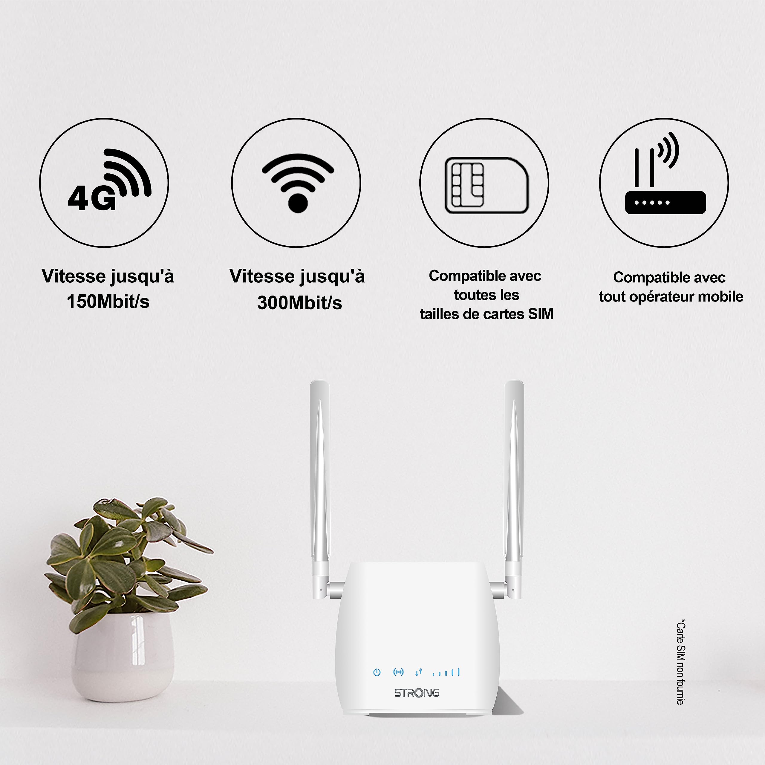 Router WiFi 4G LTE STRONG - Connessione Mobile Fino A 300Mbps Con Doppia Antenna