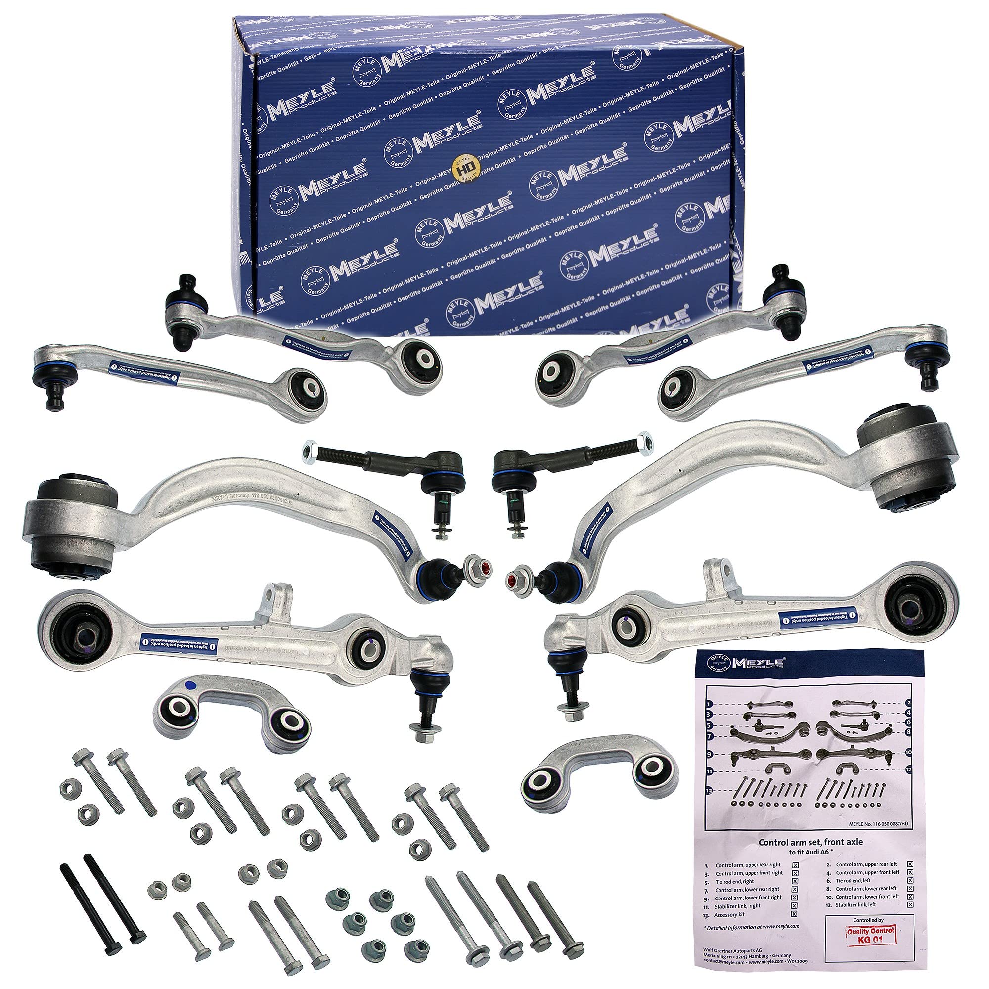 MEYLE 116 050 0087/HD Querlenker Satz – Vorderachse, links & rechts, 155 mm, Aluminium