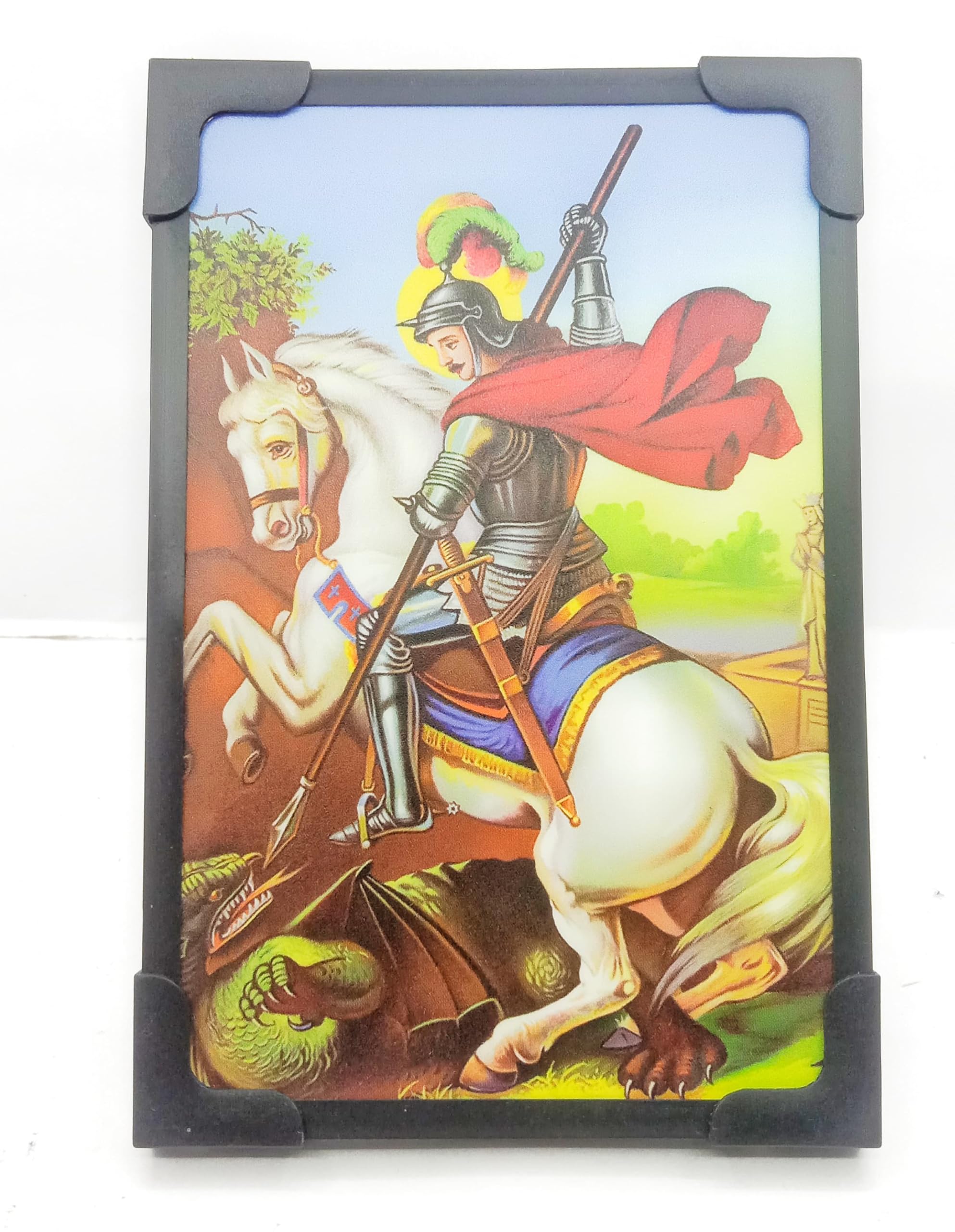 St.George Laminated Photo Desktop Standing And Wall Hanging. 9 * 7inches (Multicolour,Black frame, 6x4)