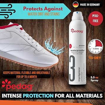 Pedag PFAS-Free Waterproofer | German Made | Heavy Duty Waterproof and Stain Repellent | Canvas & Fabric Spray Protector | Waterproofing Spray and Guard for Boots, Shoes, Tents, Hats, Jackets | 1 Can