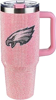The Memory Company Officially Licensed NFL Game Day Tumbler - 40oz Stainless Steel Double-Wall Insulated Team Color Bling Cup with Team Logo, NFL Licensed Sports Travel Mug with Lid & Straw