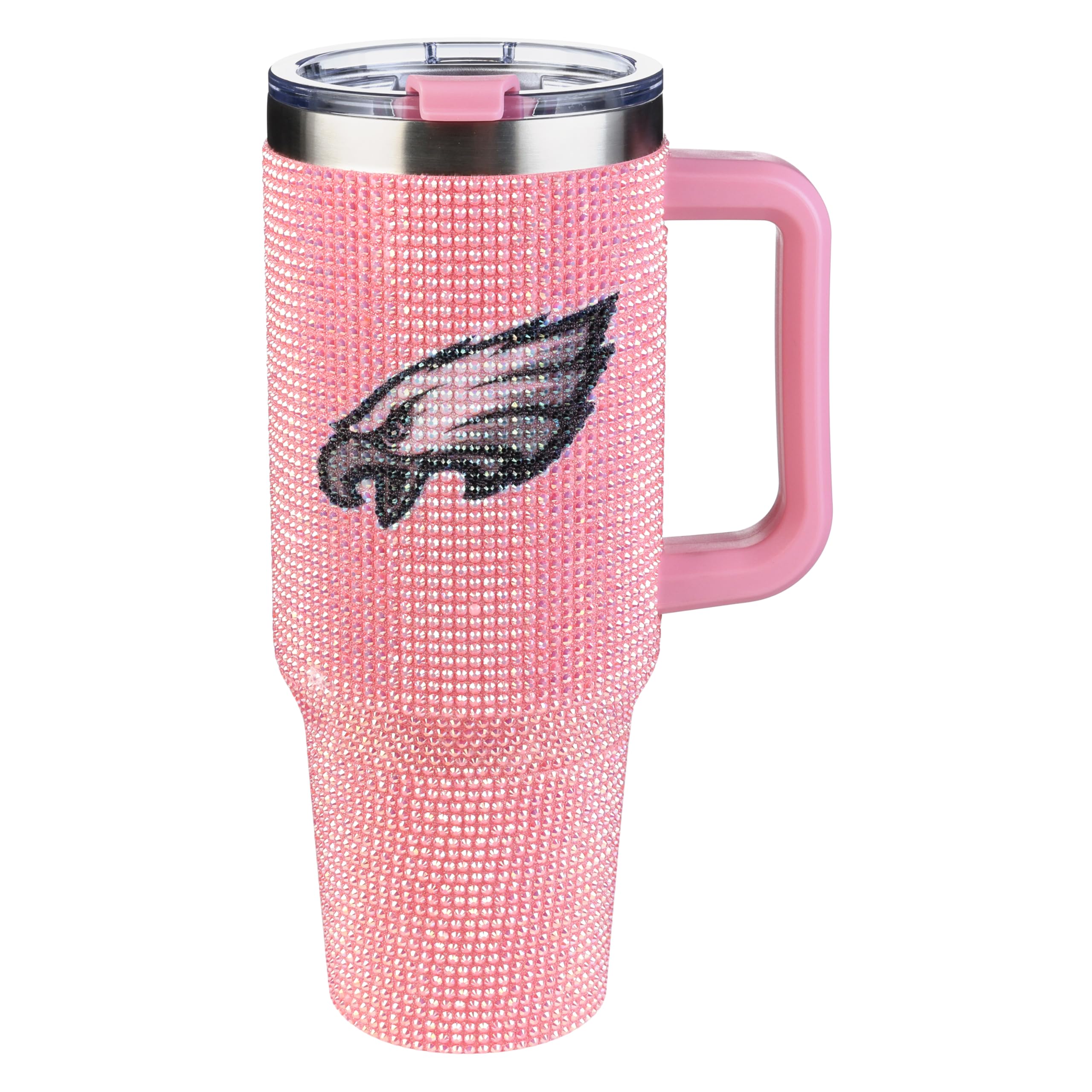 The Memory Company Officially Licensed 40oz Pink Bling Game Day Tumbler, Philadelphia Eagles