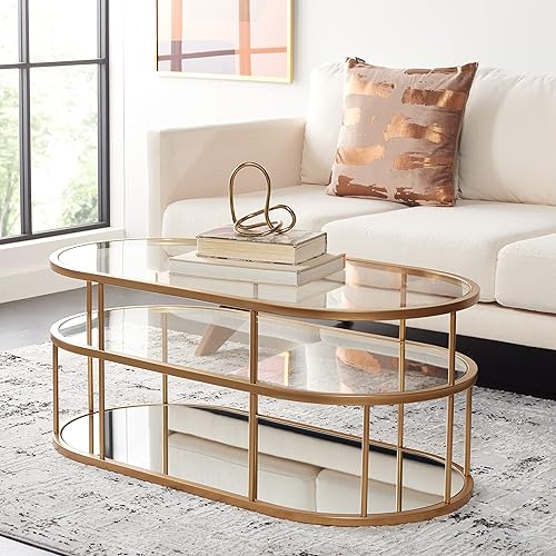 Safavieh Home Collection COF6402 Table, Gold/Glass
