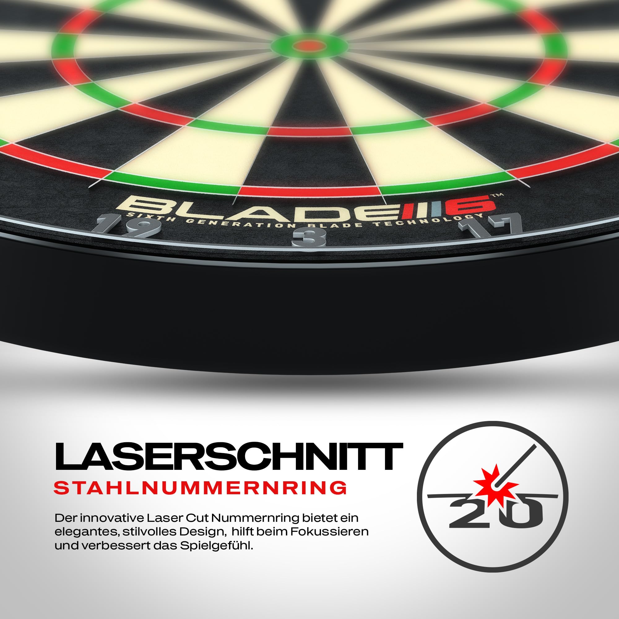 WINMAU Blade 6 Triple Core Carbon Dartscheibe Steeldart Profi Dartboard – Offizielle Turnierspezifikationen, von der PDC empfohlen