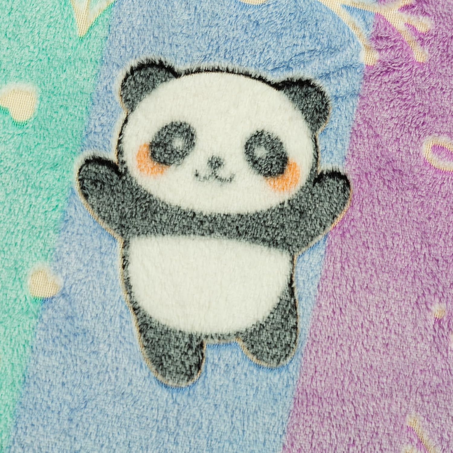 Glow in The Dark Panda Pattern Flannel Blanket - Super Soft Rainbow Cozy Throw for Girls Kids Teens, Lightweight, Cute Bedding for Home Bedroom Sofa Couch Gift for Pandas Lover 50x60 Inches - Image 8