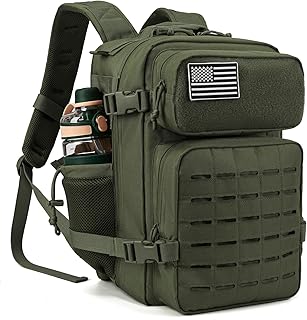 QT&QY Military Tactical Backpacks For Men Molle Daypack 25L/35L/45L Large 3 Day Bug Out Bag Hiking Rucksack With Bottle Ho...