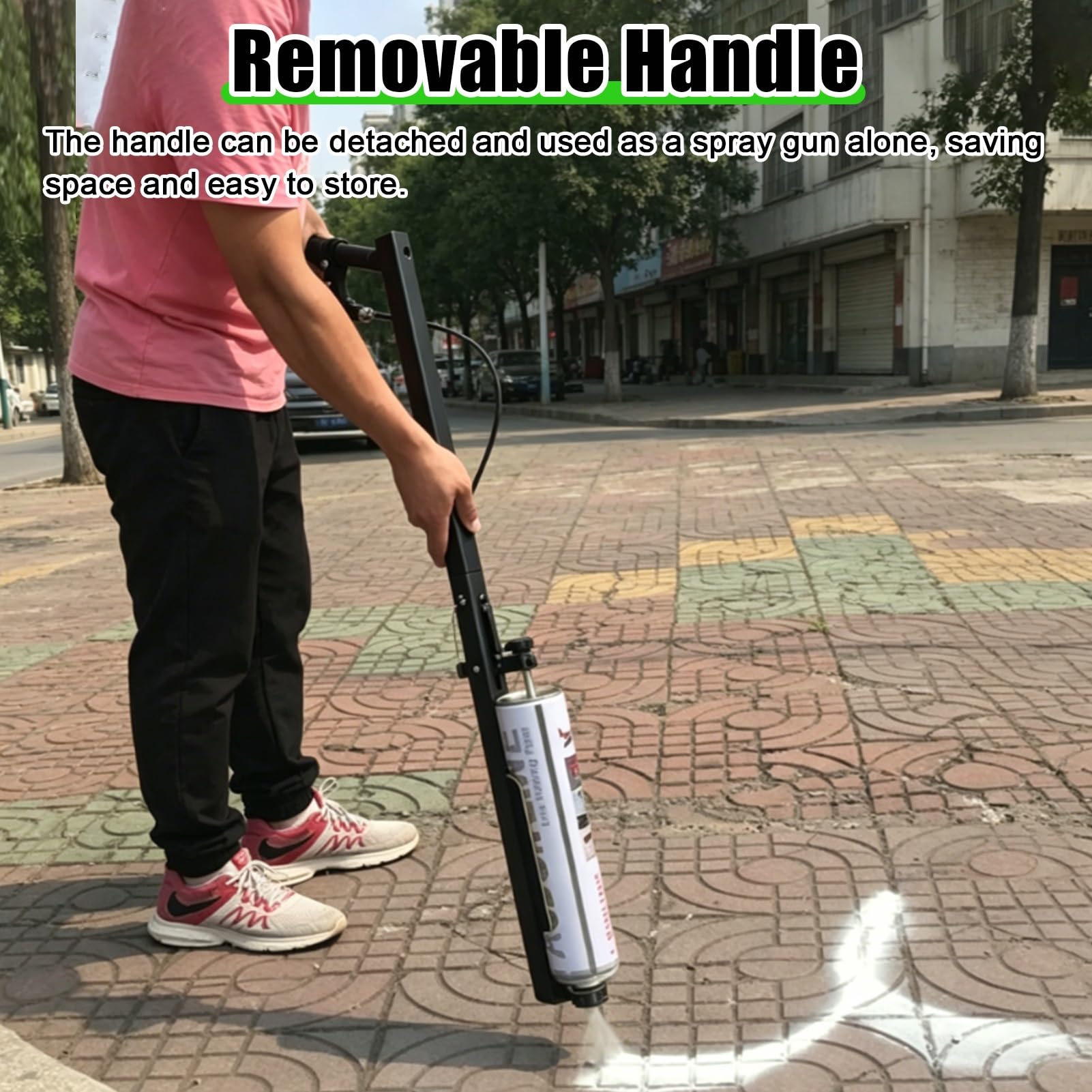 Macchina per marcatura linea, regolabile da 5,1 a 15 cm di larghezza, per pavimentazione parcheggio, compatibile con vernice spray invertita