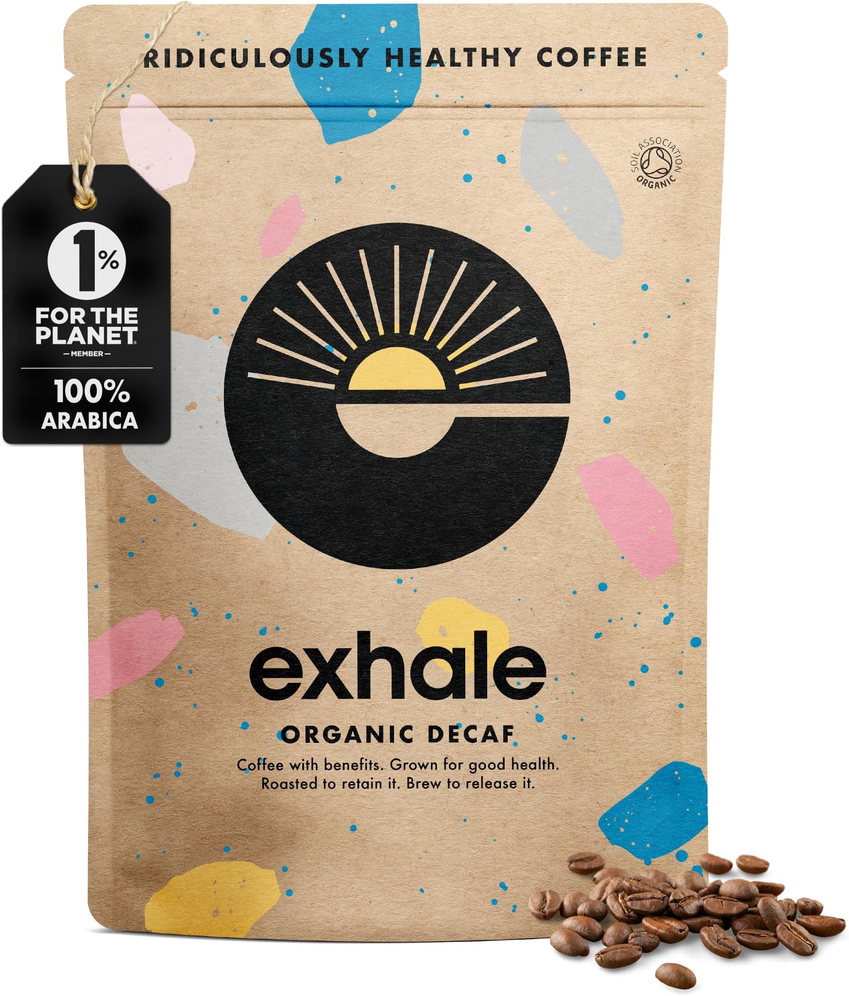 – Organic Wholebean Coffee - 225g Pack - Mycotoxin Free, Mould Free & Polyphenol Rich (Decaf Medium Roast, 225g)