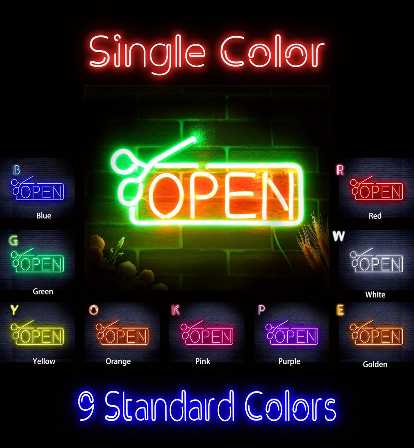 ADVPRO Open with Scissors Flex Silicone LED Neon Sign - White - st16s53-fnu0361-w