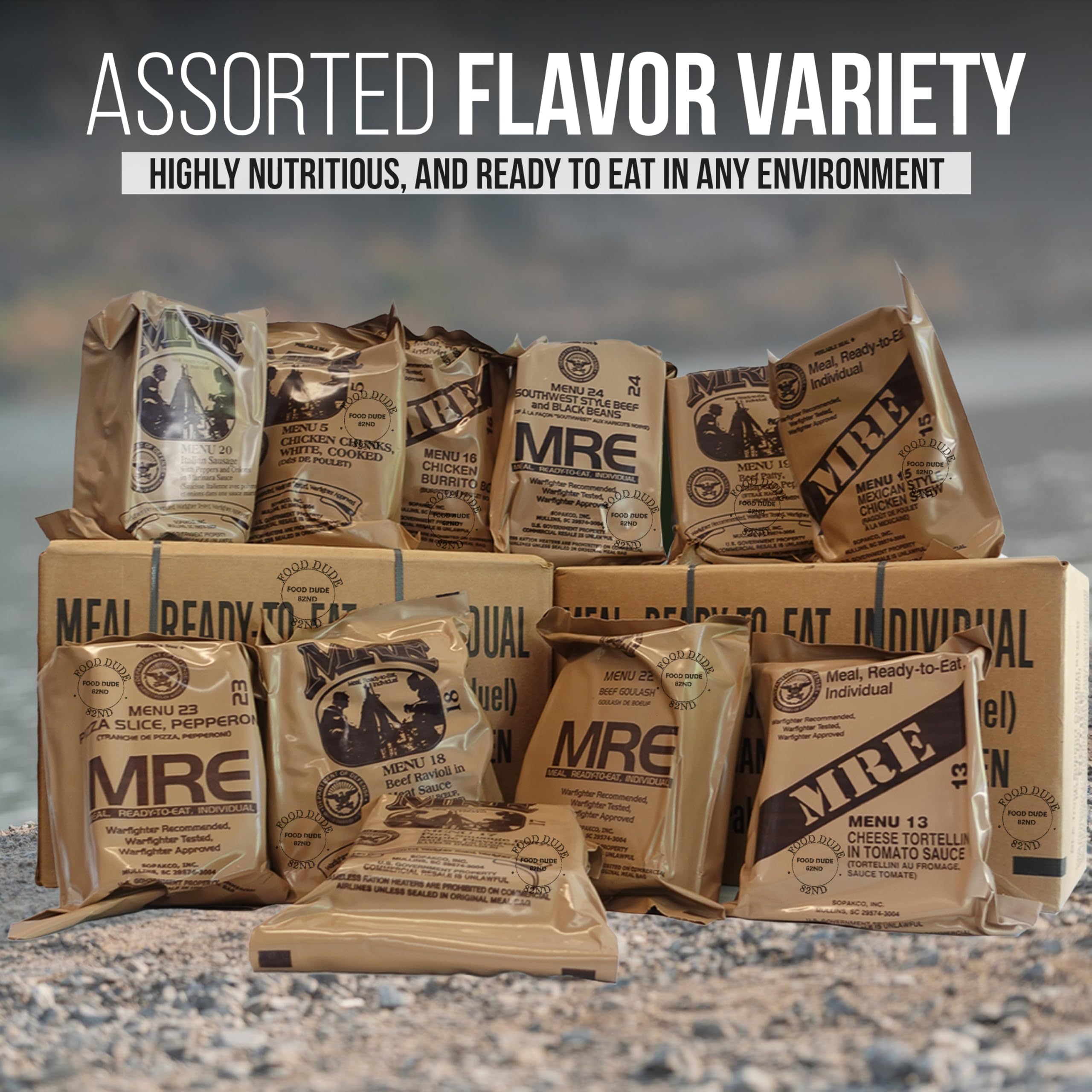 Amazon.com: 12 MRE Food Pack MRE Surplus - 2027 Inspection - Meals