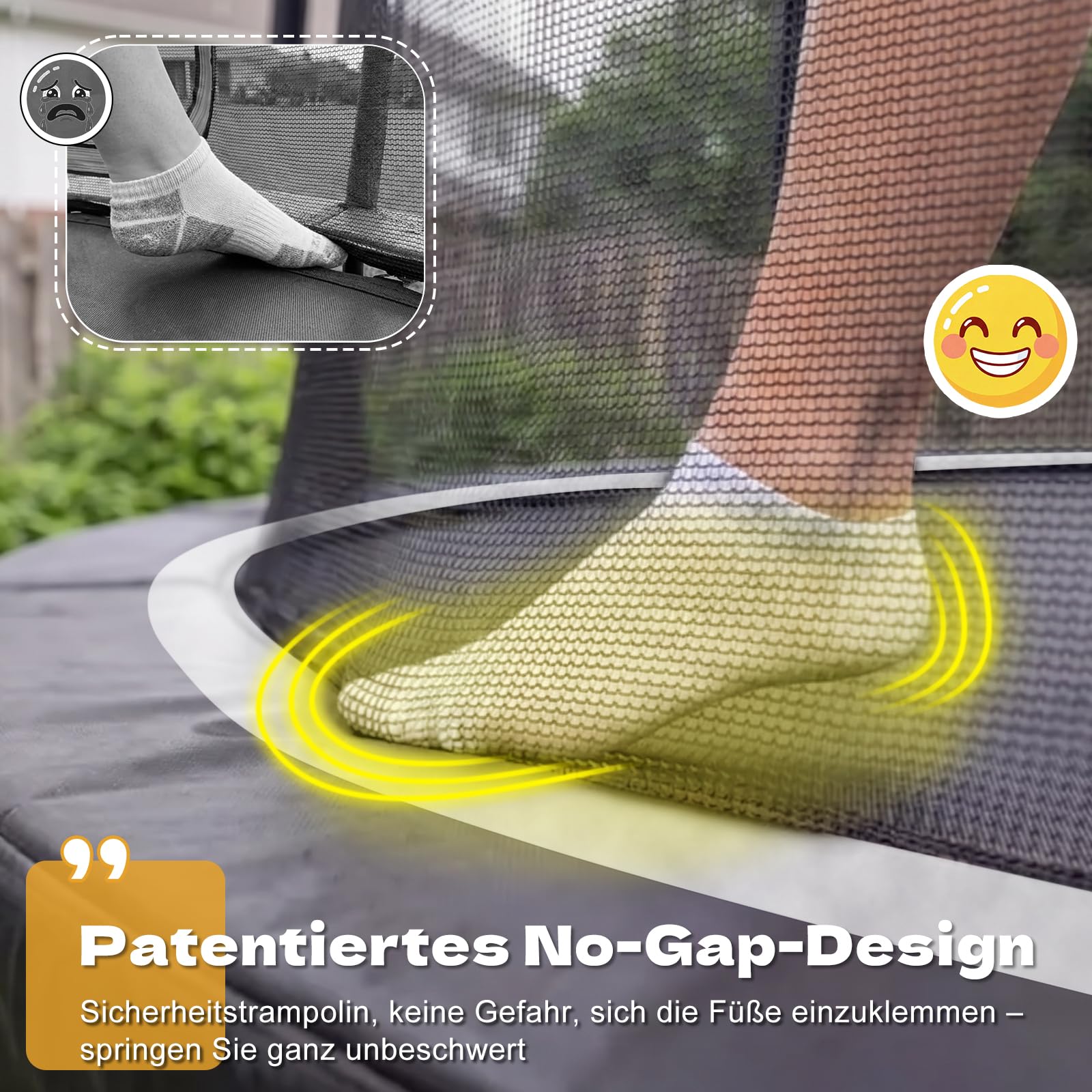 JUMMICO Trampolin Outdoor Ø 228/305/366/427/488 cm mit Schutznetz und Leiter, GS-geprüftes Freizeit-Trampolin für Kinder und Erwachsene, Rahmen mit Rostschutzbeschichtung, Belastbarkeit 150kg