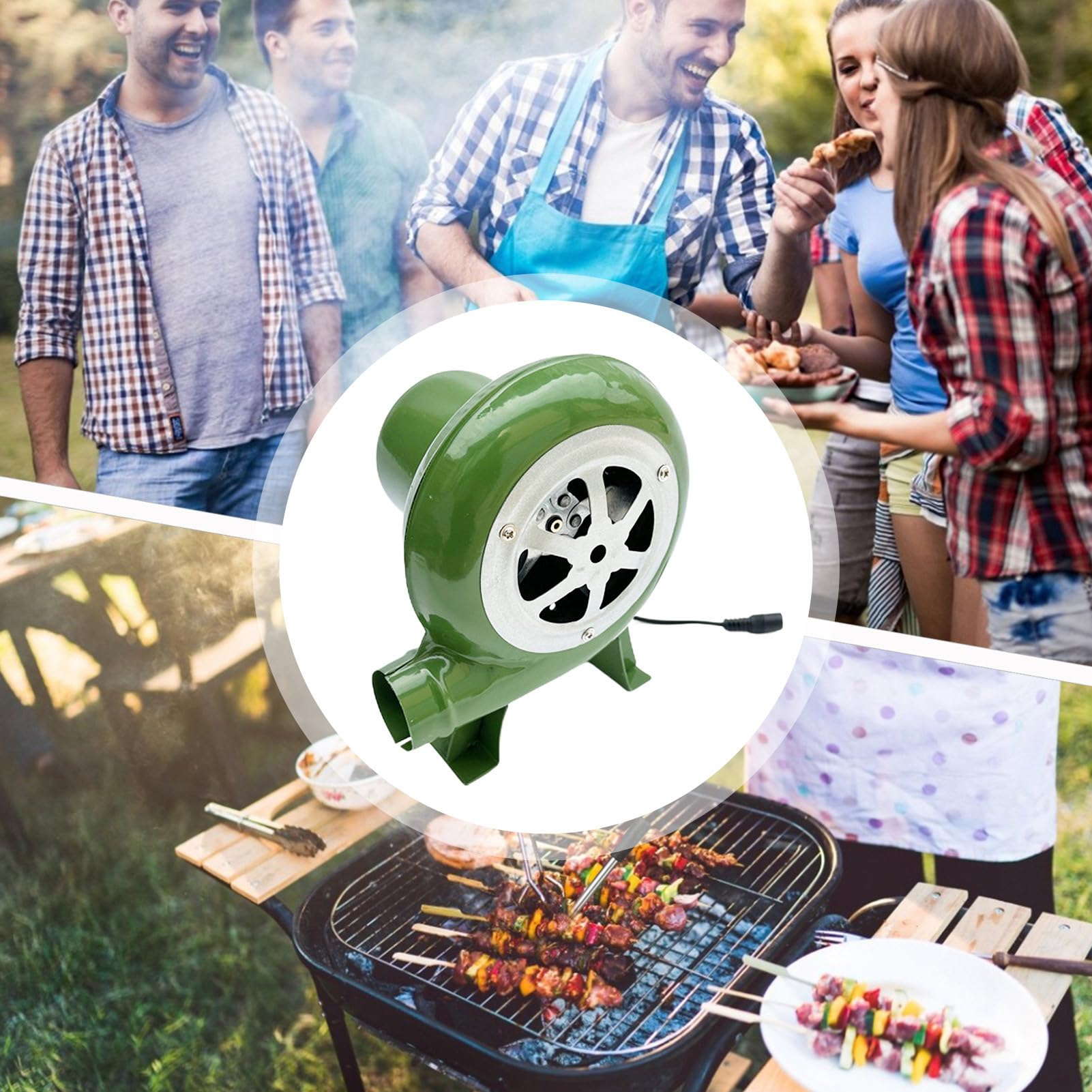 Fulenyi AC/DC-Gebläse | Tragbare 12-V-Gebläse-Zentrifugalluftpumpe - BBQ-Ersatz-Kamingebläse, elektrisches Gebläse mit Wechselstrom und Gleichstrom für Zwei Zwecke für Camping