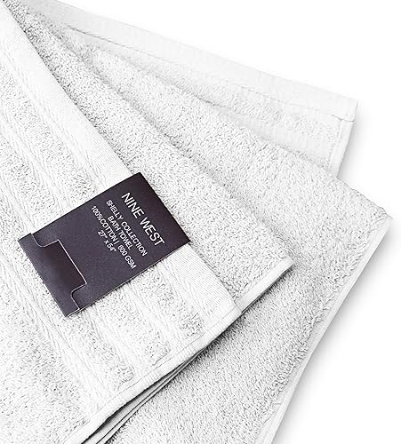 Miniatura 9 de Nine West Juego de toallas de baño de hotel de 2 piezas, color blanco, de 28 x 54 pulgadas, absorbentes, 100% algodón turco
