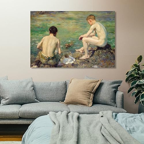 Miniatura 7 de Henry Scott Tuke, Three Partners, impresión de póster artístico, arte vintage, arte de pared en lienzo, impresión artística famosa, póster de