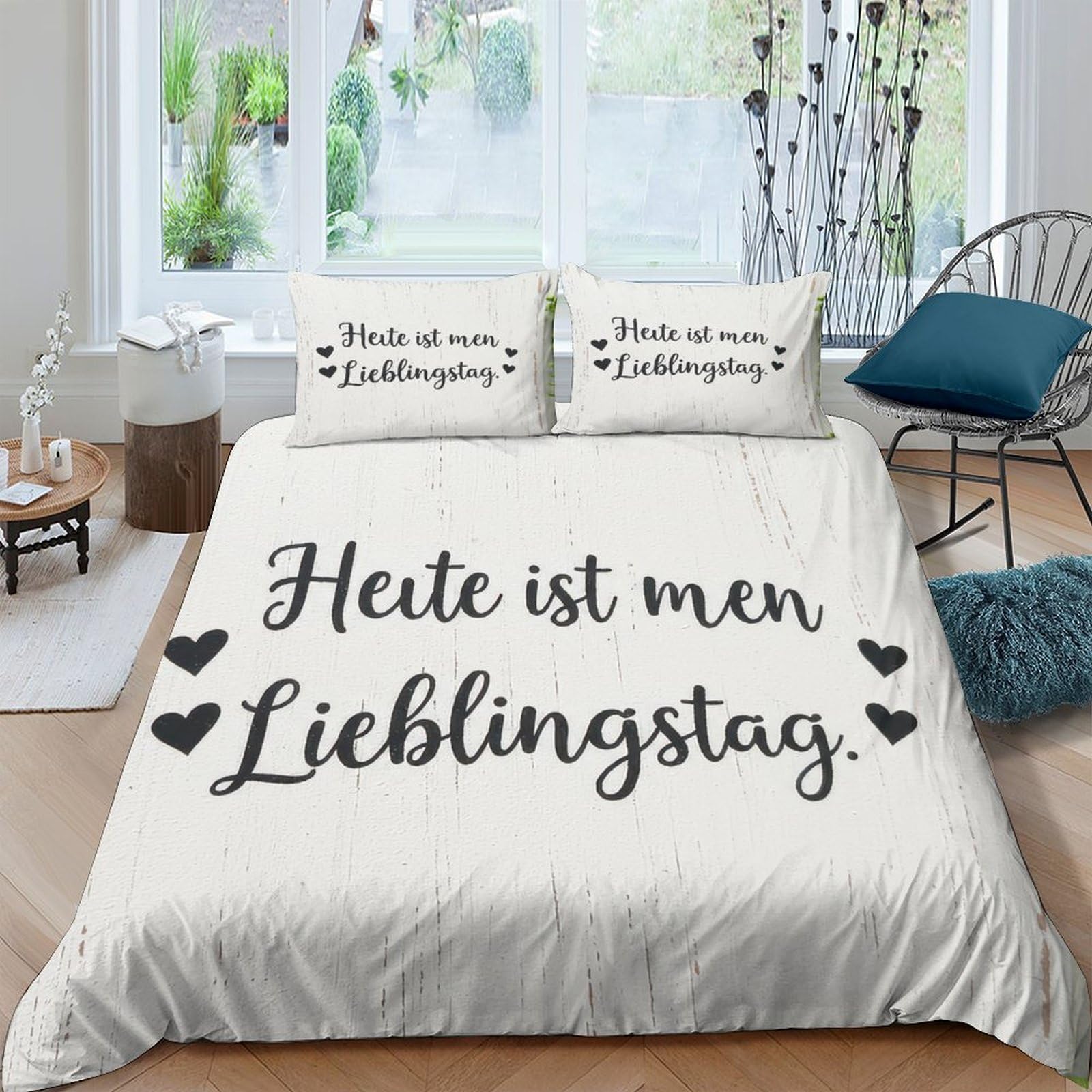 Ctjqhvkz Style-5 3D Printed Inspirational Quote Fitted Sheet Microfiber Soft Bedroom Decor Heart Pattern Mattress Cover For Home Dorm Single（135X200cm）