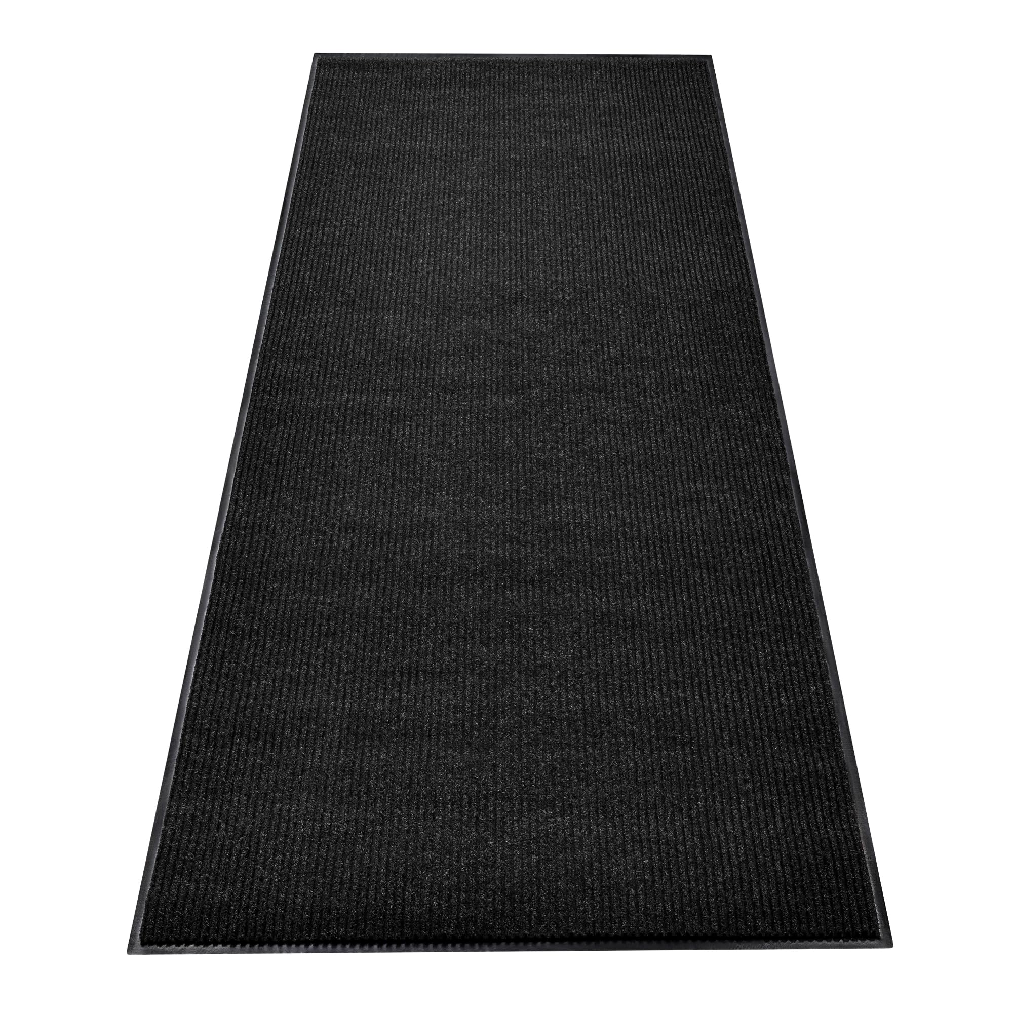 MaxMat® Commercial Floor Mat - Heavy Duty, Large Sizes, Indoor/Outdoor, Waterproof, Low-Profile, Easy to Clean Doormat (6 x 2 Feet, Black, MXM-RIB0026BK)