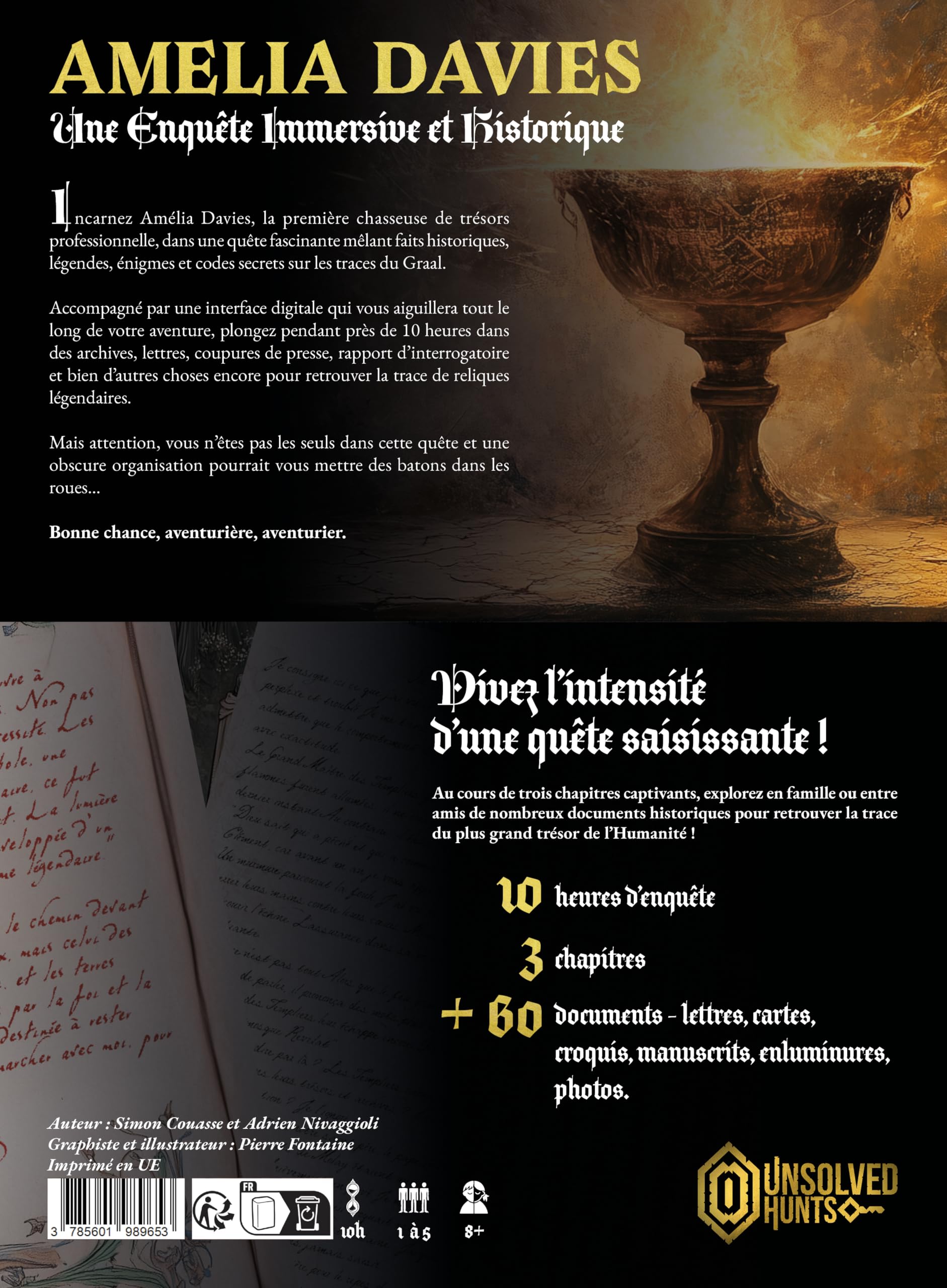 Blackrock Games Unsolved Enigmas Amelia Davies: Wciągająca gra śledcza | Poszukiwanie Graala | Gra Escape Home | 1 do 7 graczy | Tajemnica & Zagadki | Kooperacja od 10 lat - 10:00