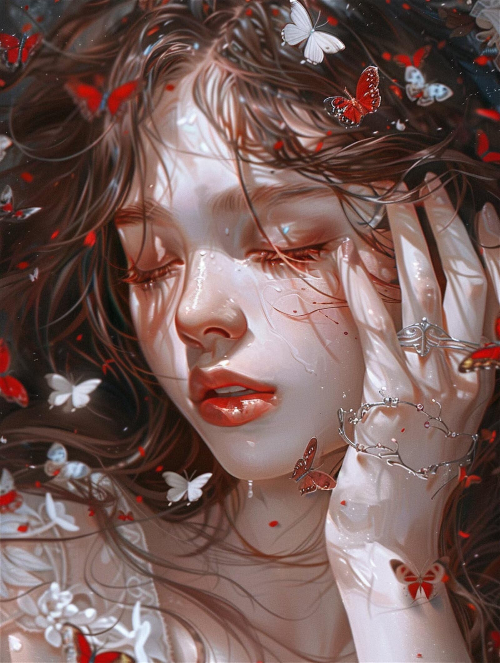 Dipingere con i Numeri per Adulti ragazza Paint by Numbers Kit Farfalla Fai da te Hobby Creativi Adulti,Dipingi con i Numeri con Pennelli e Acrilici,Decor della Parete di Casa Regalo 70x90cm M-445