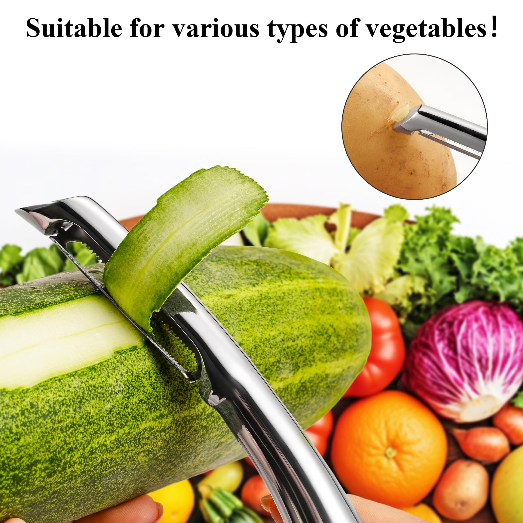 LIIGEMI Premium Stainless Steel Vegetable Peeler,I Sharp Potato Peeler for Kitchen,Practical and Comfortable Stainless Steel Veggie Peeler Machine