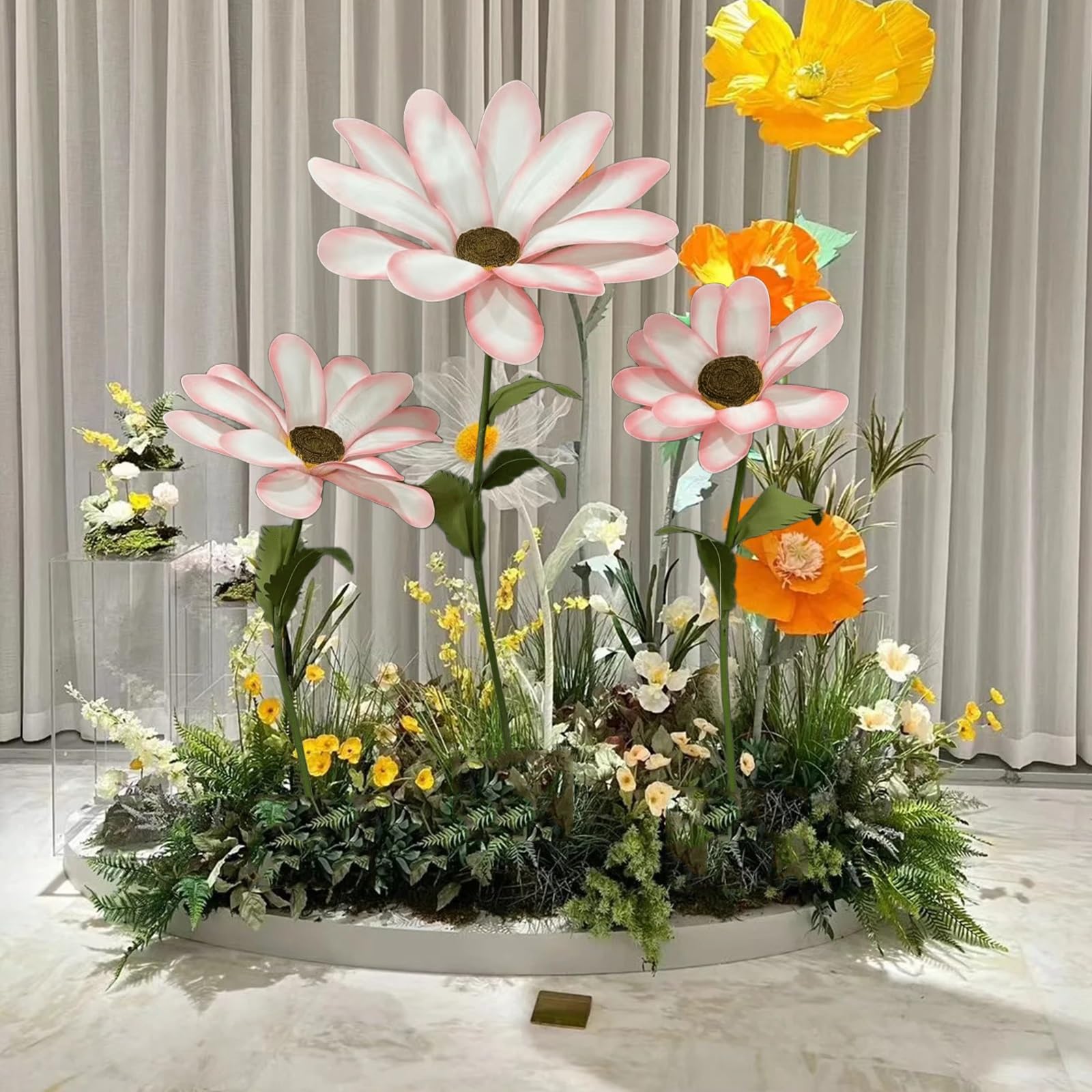 Giants - Flores artificiales de etilvinilacetato impermeable con tallo flexible y base, flores para camino de boda, recepción, cumpleaños, Pascua, fiesta, día de la madre