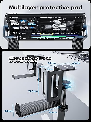 Miniatura 4 de NODOCA Almacenamiento de computadora portátil para escritorio, soporte vertical para computadora portátil, soporte vertical para MacBook, con
