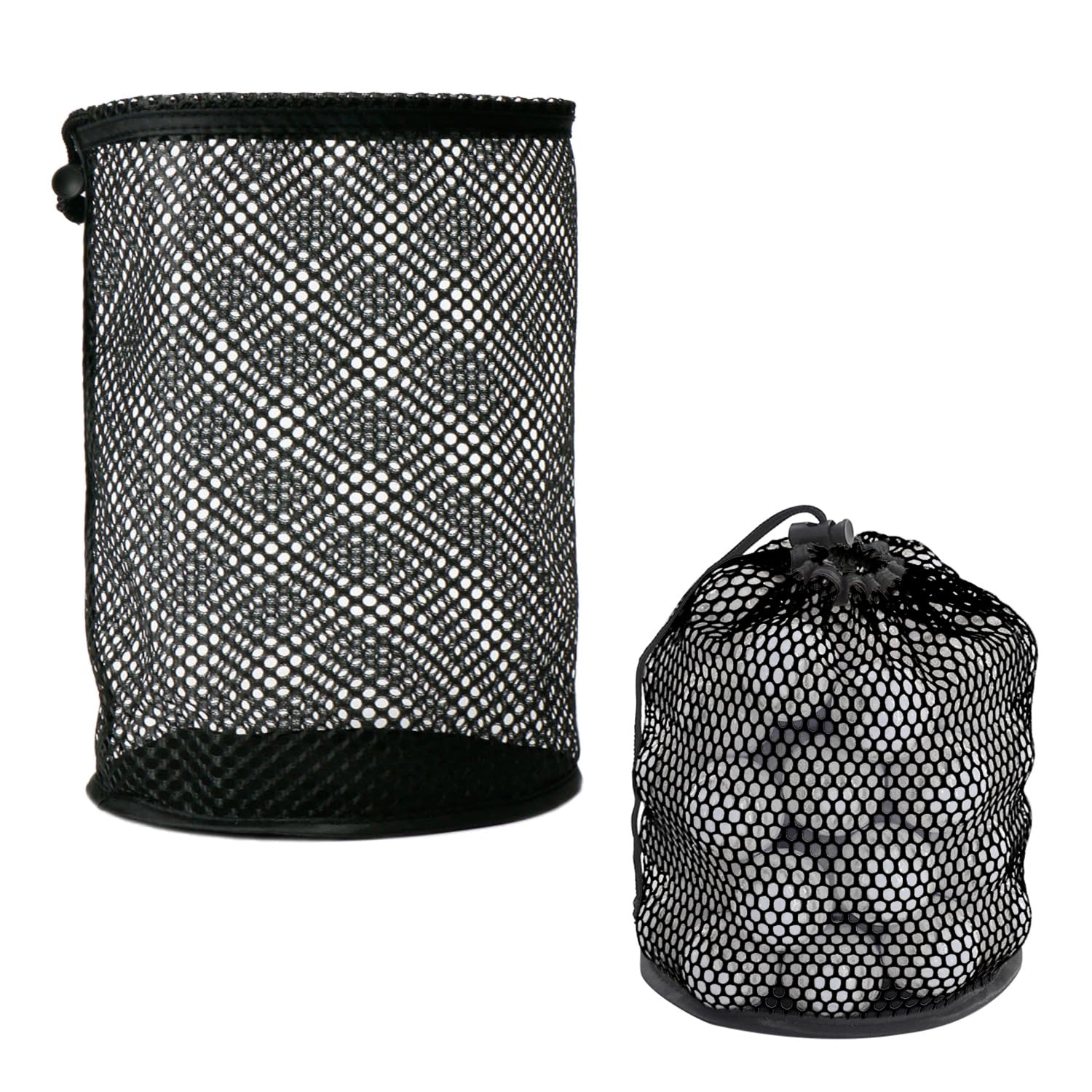 Borsa Porta Palline da Golf 2 Pezzi, Sacca per Palline con Chiusura a Coulisse, Nero, Accessorio da Golf