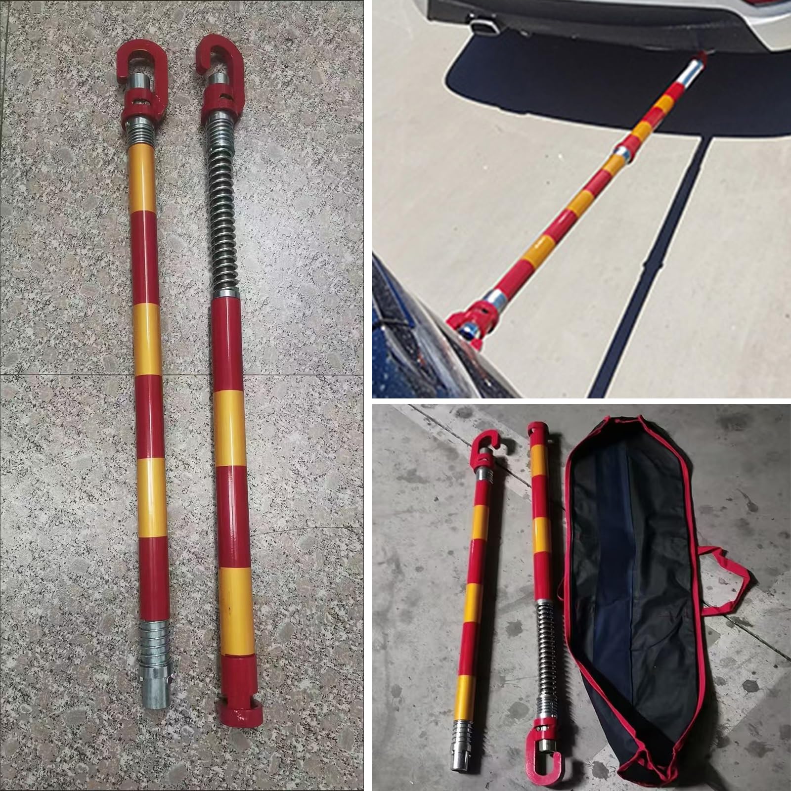 AMUFJJ abschleppstange Abschleppstange Für Pkw Kugelkopf, 3 T/ 5 T/ 6 T/ 8 T/ 20 T/ 30 T/ 50 T Abschleppstange Mit Zugkupplung Für Pkw Mit Anhängerkupplung, Mit Zwei-Wege-Dämpfung(3 ton)