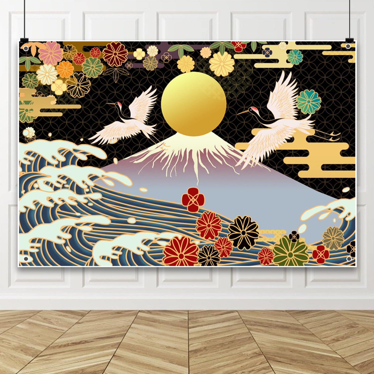 Amazon | Qinunipoto 正月 背景 1.8x1.2m 和風 和柄 新年 撮影布