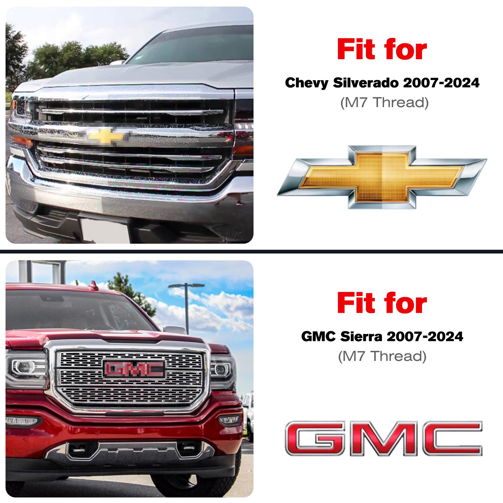 13 Inch Spiral Short Antenna Fits for Chevy Silverado 1500 2500 3500 | GMC Sierra 1500 2500 3500 Accessories - Flexible Rubber Antenna Replacement, Car Wash Proof, AM FM Signal Reception, M7 Thread