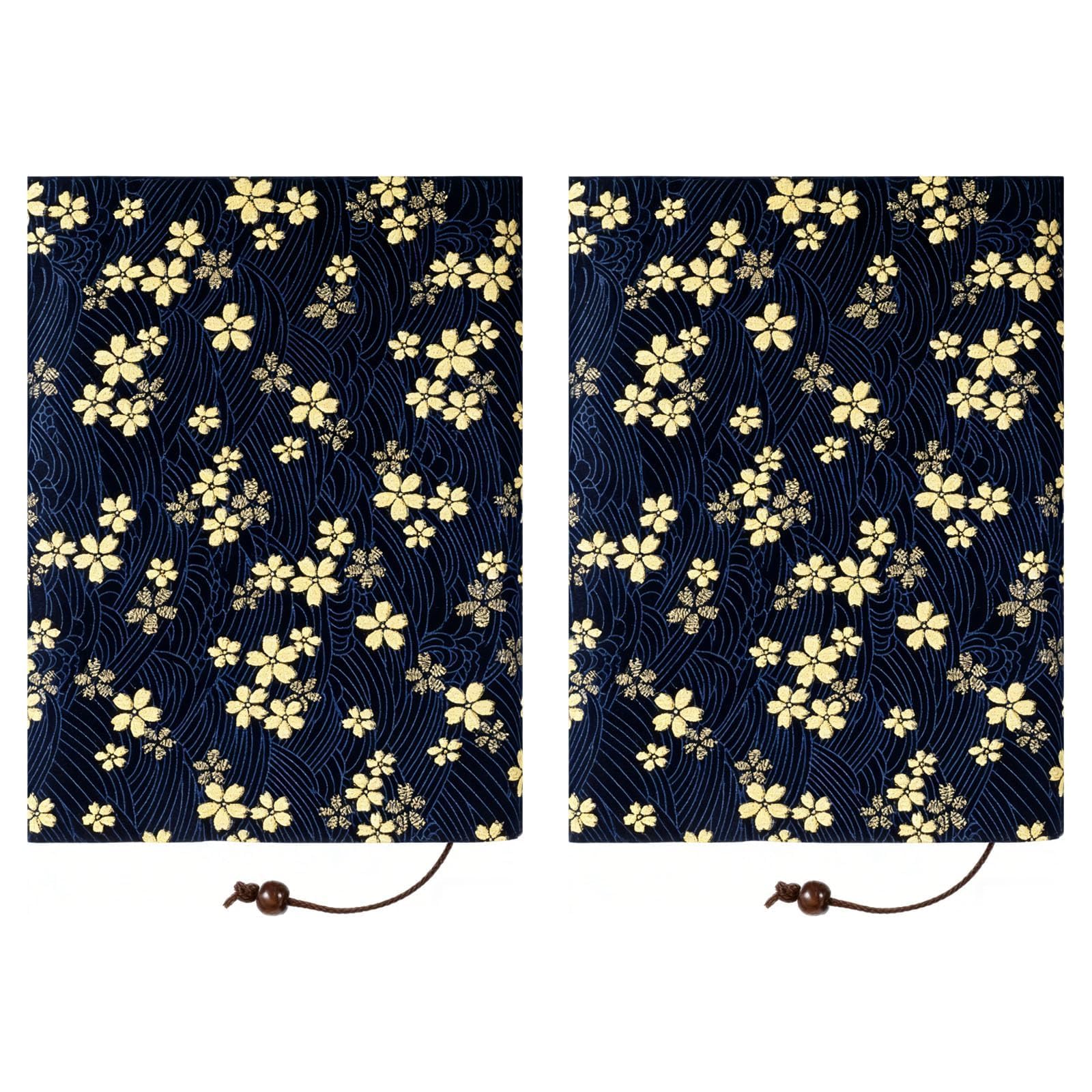 Adjustable Book Sleeve Cover for Paperback Protection, Fabric Book Protector for Travel and Daily Commute, Fits A5 Size Hardcover and Softcover Novels, Set of Two in Deep Blue