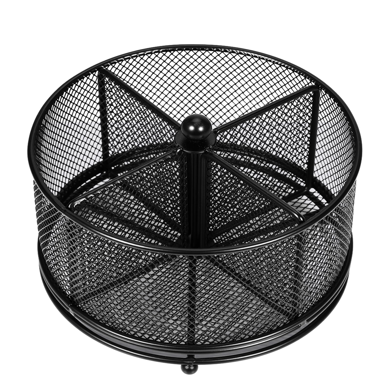 PNEUICALLY Pen Holder for Desk,360° Rotating Mesh Desk Organizer with Large Capacity 4 Compartments,Multi Functional Desk Accessories and Makeup Brush
