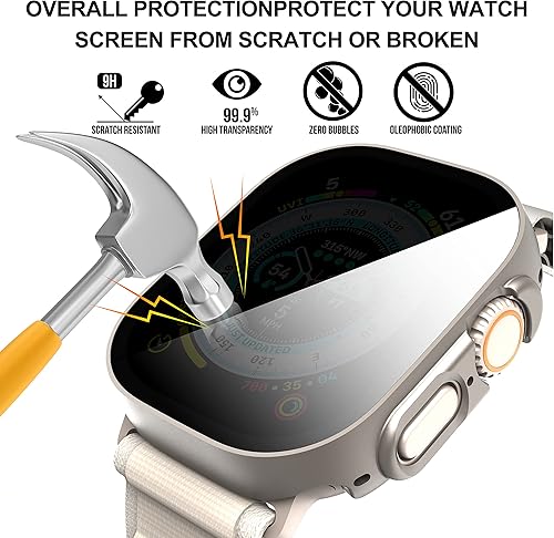 Vista 89 de Suoman Paquete de 3 fundas protectoras de pantalla de privacidad para Apple Watch Ultra 3/2/1 de 1.929 in (antimiradas), funda de vidrio templado